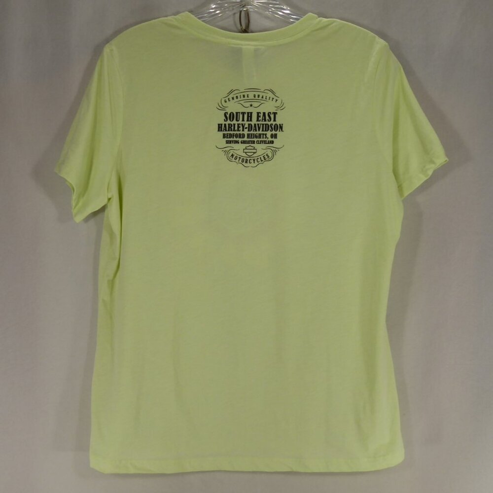 Harley Davidson Womens M Light Lime Green Boho Sunflower T-Shirt Bedford Hts OH - Picture 5 of 8